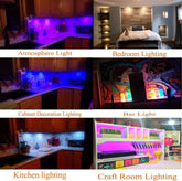 AIBOO LED Cabinet Light 6 Color Changing LED Cabinet Lamp Puck Lights Dimmable Under Shelf Kitchen Counter Decoration Furniture Lighting
